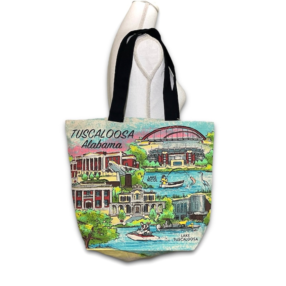 NWT Tuscaloosa Alabama City Novelty Canvas Tote Bag Historic Landmark University